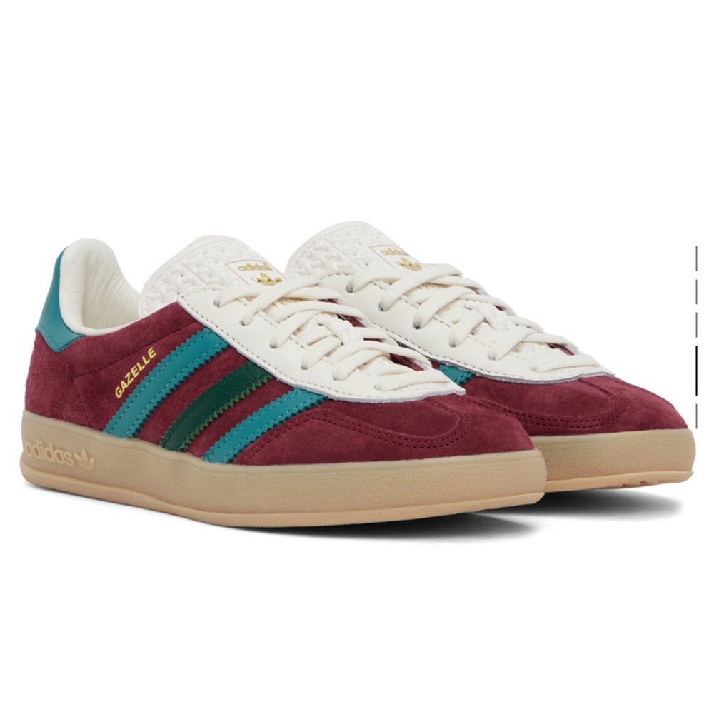 adidas Gazelle Retro Burgundy Suede Sneakers (EU 40.5, US M 7.5 and W8.5)